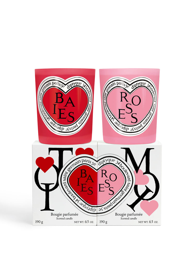 Diptyque Duo Bougies Baies & Roses Saint Valentin